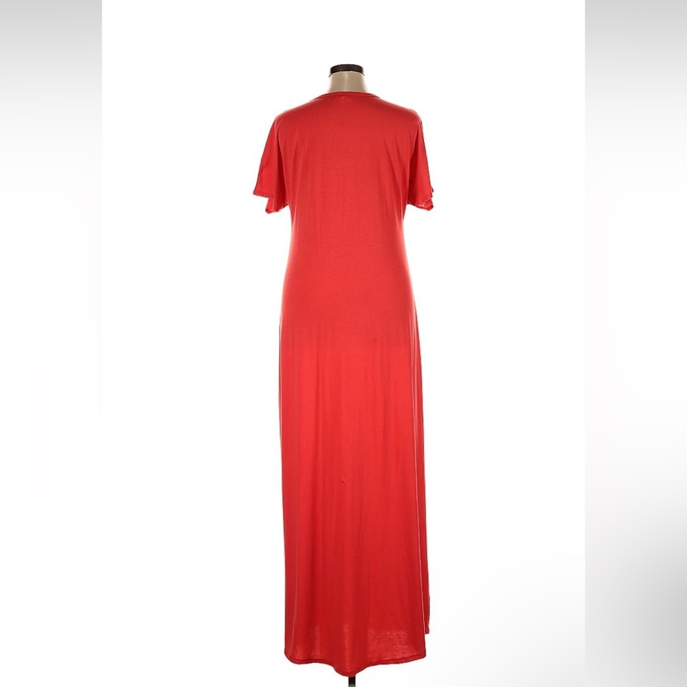Women’s LuLaRoe short sleeve Maria Maxi Dress XL 1X Red/Coral NWOT